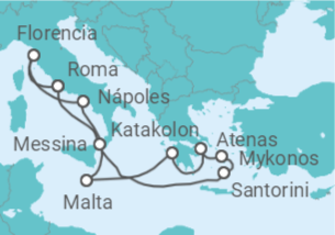 Itinerario del Crucero Islas Griegas e Italia - NCL Norwegian Cruise Line