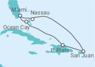Itinerario del Crucero Bahamas, Puerto Rico TI - MSC Cruceros