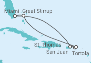 Itinerario del Crucero Puerto Rico, Islas Vírgenes - EEUU, Islas Vírgenes - Reino Unido - NCL Norwegian Cruise Line