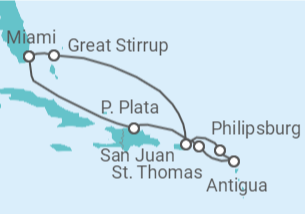 Itinerario del Crucero Antillas y Bahamas - NCL Norwegian Cruise Line