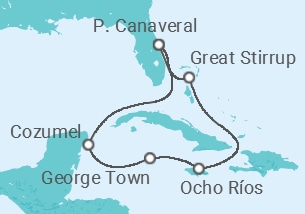 Itinerario del Crucero Great Stirrup Cay y Cozumel - NCL Norwegian Cruise Line