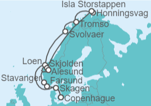 Itinerario del Crucero Noruega - Seabourn