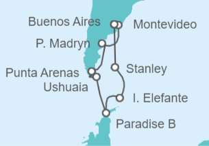 Itinerario del Crucero Uruguay, Argentina, Chile - NCL Norwegian Cruise Line