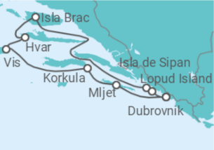 Itinerario del Crucero Encantos de Croacia - Ponant