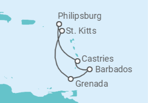 Itinerario del Crucero Santa Lucía, Barbados TI - MSC Cruceros