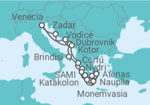 Itinerario del Crucero Grecia, Italia, Croacia, Montenegro - Seabourn