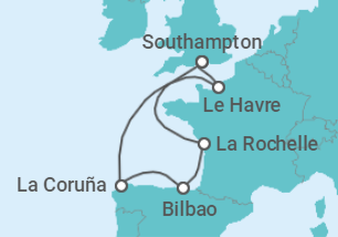 Itinerario del Crucero España, Francia - MSC Cruceros