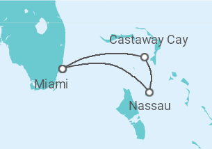 Itinerario del Crucero Bahamas y Castaway Cay - Disney Cruise Line