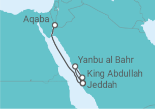 Itinerario del Crucero Arabia Saudí y Mar Rojo - Vuelos incluidos - MSC Cruceros