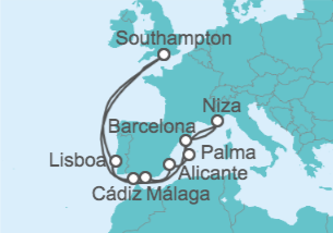 Itinerario del Crucero España, Francia, Portugal TI - MSC Cruceros