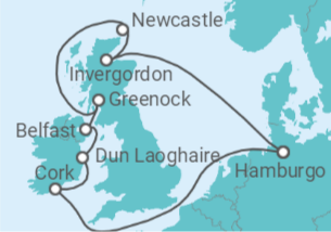 Itinerario del Crucero Irlanda, Reino Unido TI - MSC Cruceros