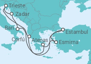 Itinerario del Crucero Grecia, Turquía, Italia TI - MSC Cruceros