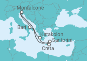 Itinerario del Crucero Maravillosas Islas Griegas - Bebidas incluidas - MSC Cruceros