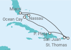 Itinerario del Crucero Puerto Rico, Islas Vírgenes - EEUU, Bahamas TI - MSC Cruceros