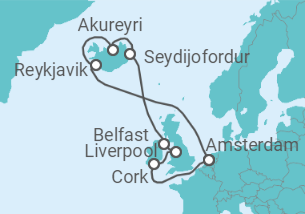 Itinerario del Crucero Islandia, Reino Unido - Royal Caribbean