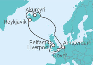 Itinerario del Crucero Islandia, Reino Unido - Royal Caribbean