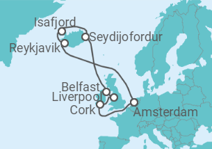 Itinerario del Crucero Islandia, Reino Unido - Royal Caribbean