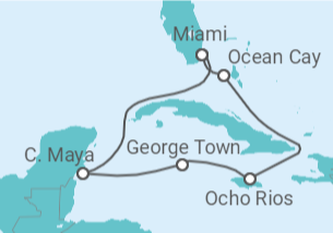 Itinerario del Crucero Jamaica, Islas Caimán - MSC Cruceros