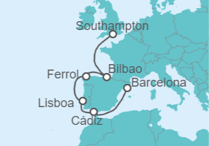 Itinerario del Crucero España, Portugal TI - MSC Cruceros