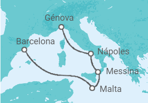 Itinerario del Crucero Italia, Malta TI - MSC Cruceros