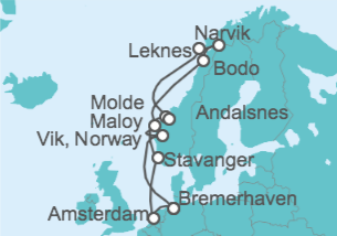 Itinerario del Crucero Naturaleza Salvaje - Costa Cruceros