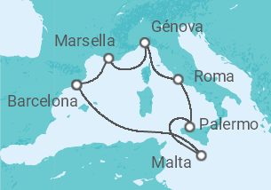 Itinerario del Crucero Italia, Malta, España TI - MSC Cruceros