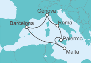 Itinerario del Crucero Italia, Malta - MSC Cruceros