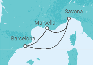 Itinerario del Crucero Pesto y Lavanda  - Costa Cruceros