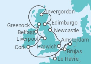 Itinerario del Crucero Islas Británicas  - Costa Cruceros