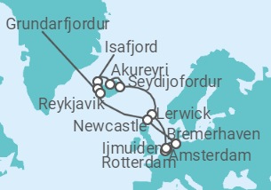 Itinerario del Crucero Islandia II  - Costa Cruceros