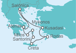 Itinerario del Crucero Egeo Idílico - Celestyal Cruises