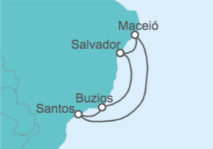 Itinerario del Crucero Brasil - MSC Cruceros