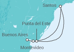 Itinerario del Crucero Uruguay, Argentina - MSC Cruceros