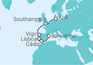 Itinerario del Crucero España, Portugal, Reino Unido - MSC Cruceros