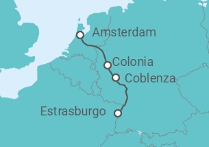 Itinerario del Crucero Encantos del Rhin II Dutch Melody 4****sup. Estrasburgo a Amsterdam - Panavision