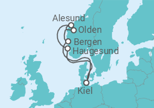 Itinerario del Crucero Fiordos de Noruega - MSC Cruceros