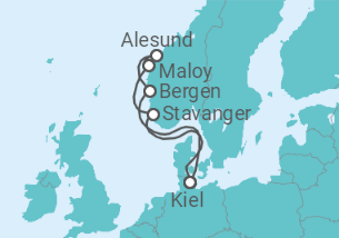 Itinerario del Crucero Noruega TI - MSC Cruceros