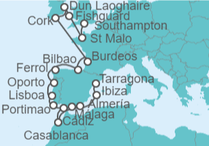 Itinerario del Crucero Desde Tarragona a Southampton (Londres) - Regent Seven Seas