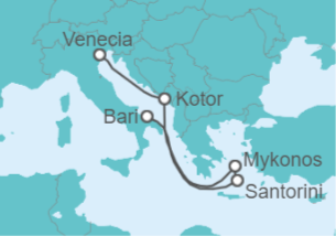 Itinerario del Crucero Montenegro, Grecia TI - MSC Cruceros