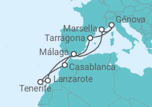 Itinerario del Crucero Francia, Italia, España, Marruecos TI - MSC Cruceros