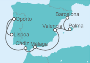 Itinerario del Crucero España, Portugal - Celebrity Cruises