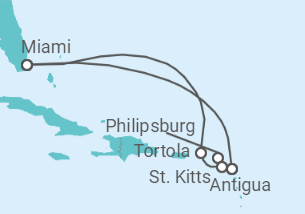 Itinerario del Crucero Antillas e Islas Vírgenes - Azamara