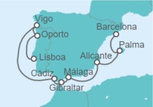 Itinerario del Crucero Portugal, España, Gibraltar - Celebrity Cruises