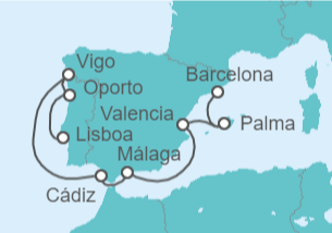 Itinerario del Crucero España, Portugal - Celebrity Cruises