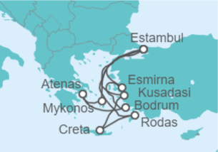 Itinerario del Crucero Gran Mediterráneo Oriental II - Costa Cruceros