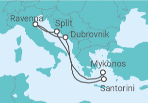 Itinerario del Crucero Perlas del Adriático - Royal Caribbean