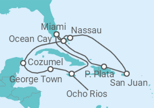 Itinerario del Crucero México, Islas Caimán, Jamaica, Estados Unidos (EE.UU.), Bahamas, Puerto Rico TI - MSC Cruceros