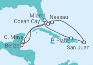 Itinerario del Crucero Belice, Estados Unidos (EE.UU.), Bahamas, Puerto Rico TI - MSC Cruceros