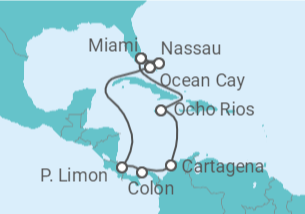 Itinerario del Crucero Jamaica, Colombia, Panamá, Costa Rica, Estados Unidos (EE.UU.), Bahamas TI - MSC Cruceros