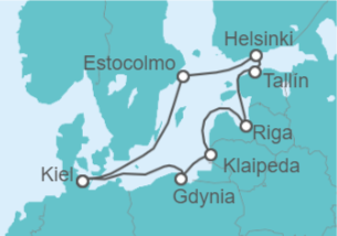Itinerario del Crucero Ciudades del Báltico - Costa Cruceros
